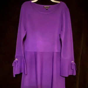 INC Purple Knit Dress with bell cuffs